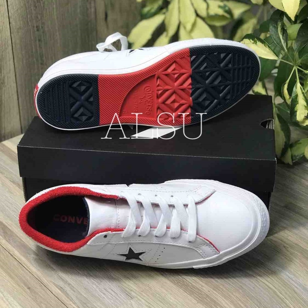Converse One star Leather White Athletic Navy Men - Picture 4 of 7